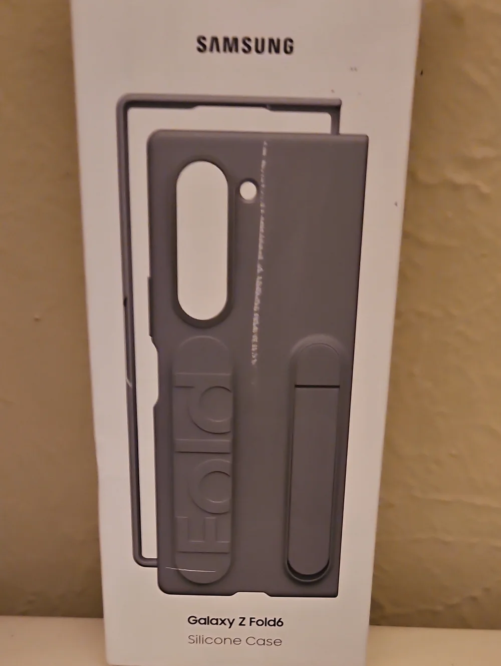 Samsung Galaxy Z Fold6 Silicone Case in Gray with Integrated Stand